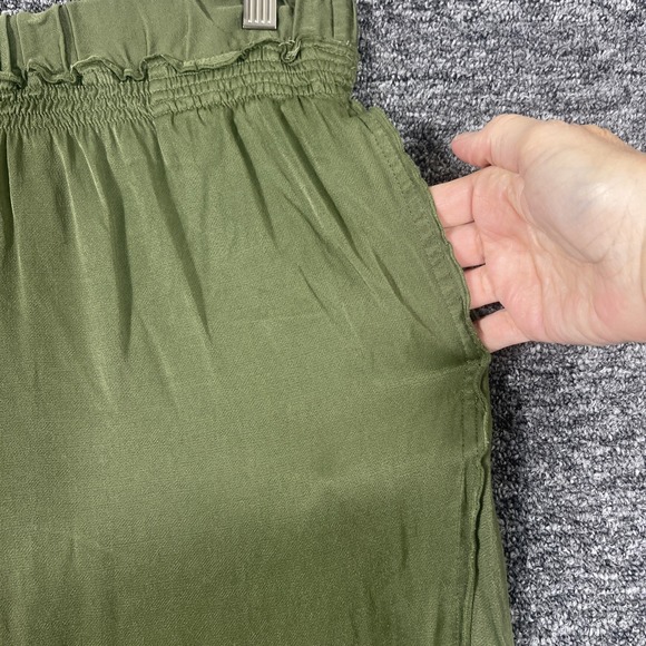 Anthropologie‎ Saturday Sunday Viscose Silky Wideleg Pant Women S Green Hippie - Picture 4 of 10